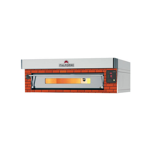 Four à pizza 1 niveau digitales Gamme EURO - 12 pizzas - Finition rustique - 1620x1260x400mm